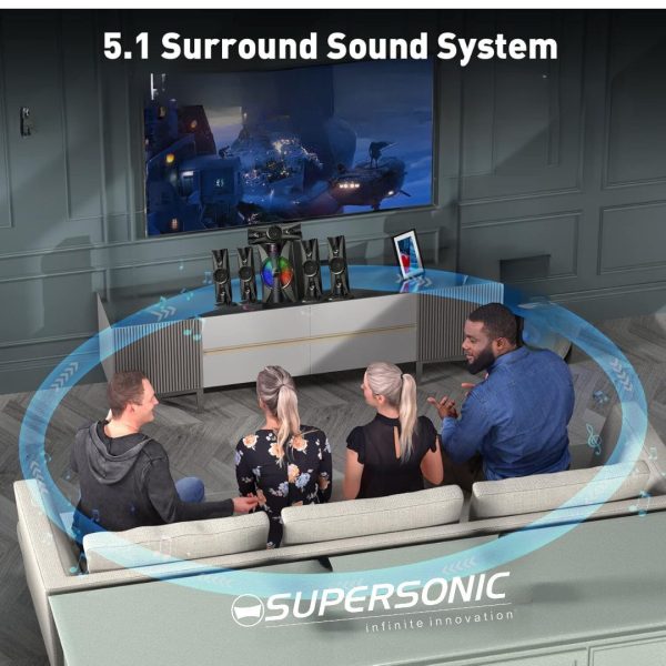 1.3 Supersonic 5.1 Premium Home Entertainment Speaker System 3D Super Sound 678