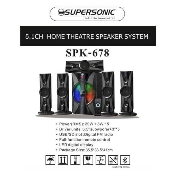 1.5 Supersonic 5.1 Premium Home Entertainment Speaker System 3D Super Sound 678