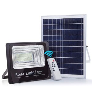 100W Solar LED Outside Flood Light with Remote Control