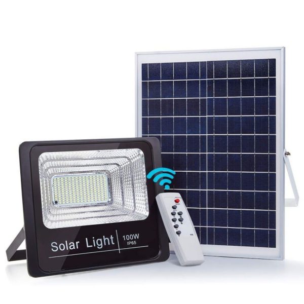 100W Solar LED Outside Flood Light with Remote Control
