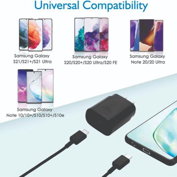 Super Fast 45W Charging Wall Charger & Type C to Type C Cable - Black