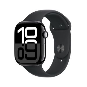 AJet Black1 Apple Watch Series 10 GPS Aluminium Case (46mm) with Sport Band - S/M