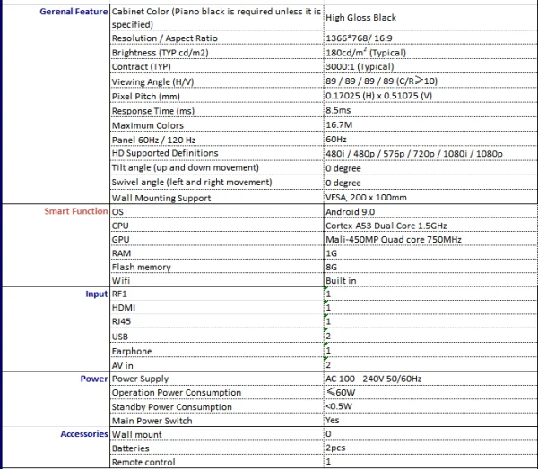 Ecco 32 Inch Smart Flatscreen TV