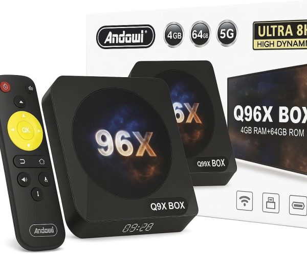 Q96X.2 Andowl Q96X 8K UHD Android TV Box -4GB RAM 64GB ROM, Dual 5G WiFi & Remote