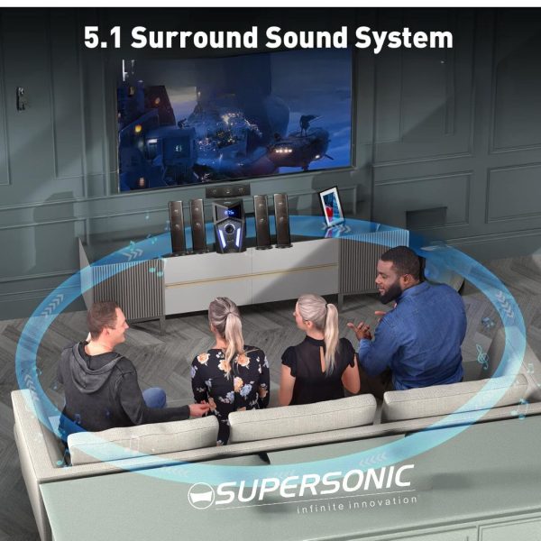 Supersonic 5.1 Home Theatre Speaker System 360-Degree Surround Sound SPK679