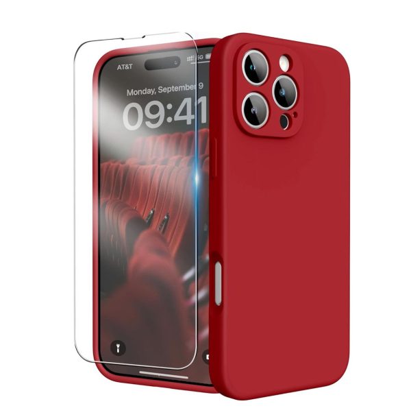 Silicone Case & Screen Protector Compatible With iPhone 14 Pro Max Silicone Case & Screen Protector Combo Deal for iPhone