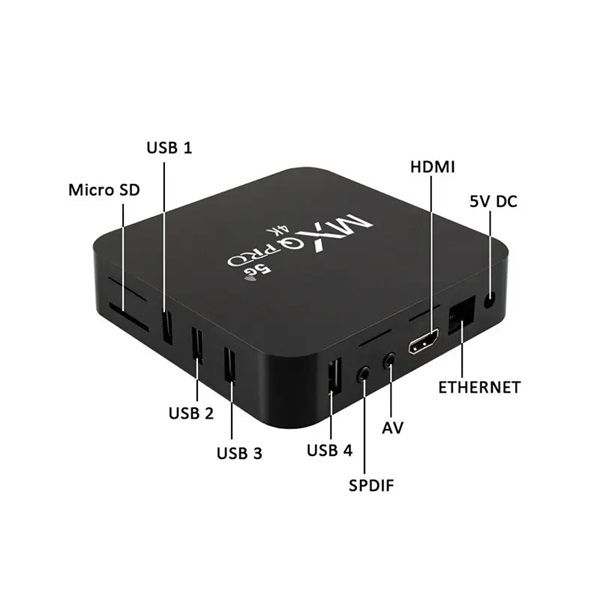 MXQ Pro 4K 5G Android Smart Tv Box -4Gb RAM And 64GB ROM