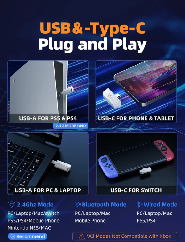 ONIKUMA GT806 Tri-Mode RGB Gaming Headset with Noise Cancelling Mic - White