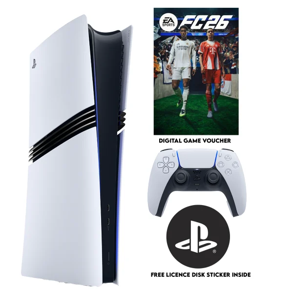 PS5 Playstation 5 Pro and EA SPORTS FC 26 with PS Sticker