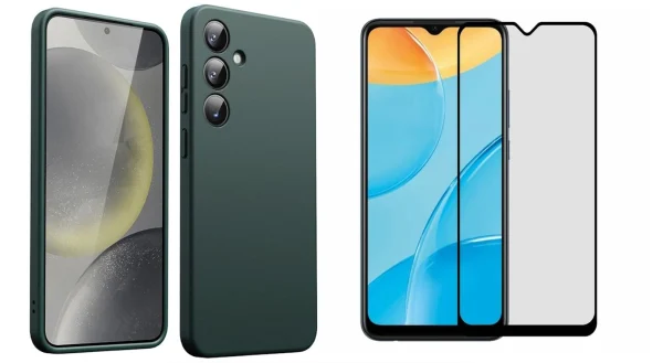 sasmung combo1 Silicone Phone Case & Screen Protector Combo Compatible with Samsung