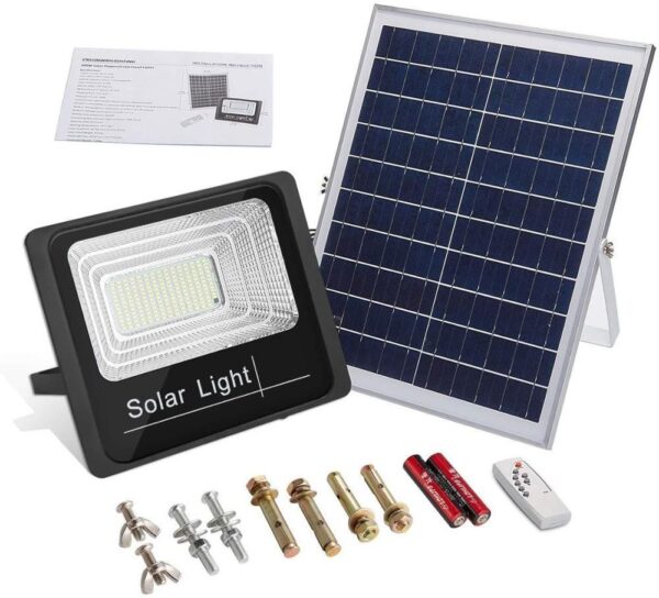 600W Solar Flood Light Outdoors with Remote Control