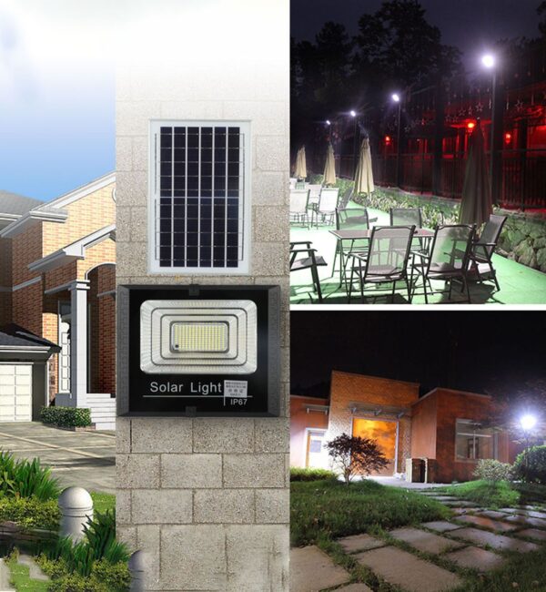 600W Solar Flood Light Outdoors with Remote Control