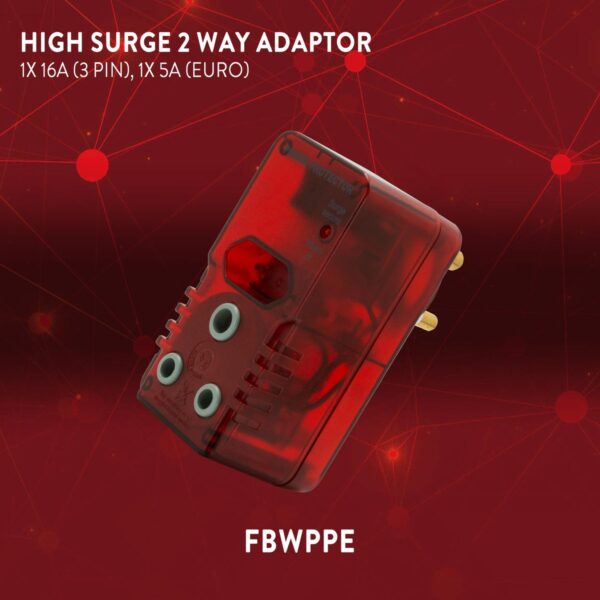 Ellies High Surge Protection Adaptor 1× 16A (3-Pin) + 1× 5A (Euro)