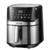 Goldair 6.5L Stainless Steel Digital Air Fryer - Black and Silver GAF-6501