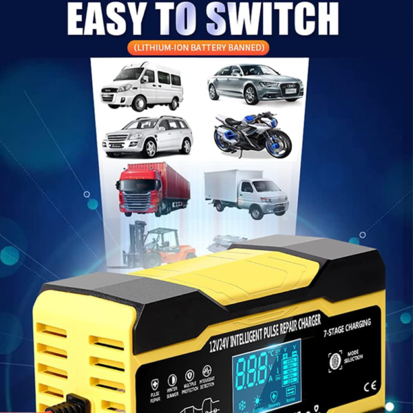 7 Stage Charging 12V 10A - 24V 5A Intelligent Car Battery Charger Q-DP1210