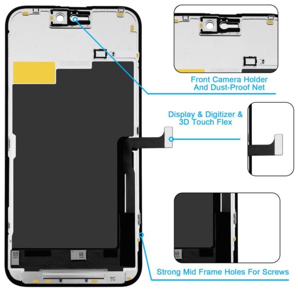 Screen Replacement Compatible with iPhone 15 Pro Max with Repair Tools
