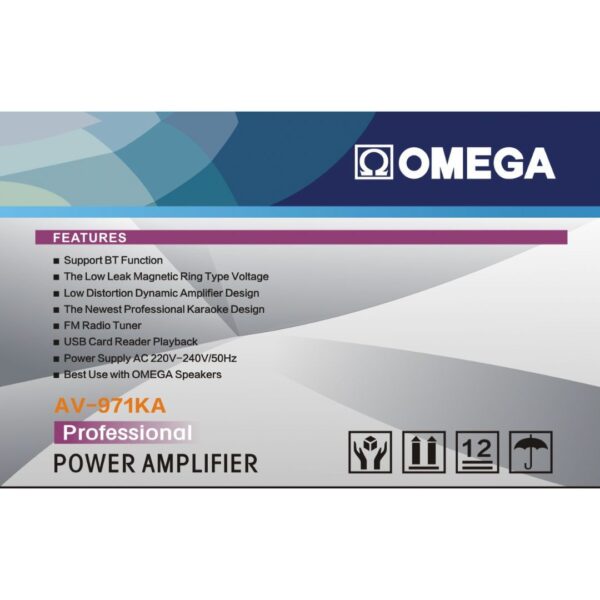 Omega Professional Bluetooth USB/SD Card Karaoke Power Amplifier AV-971KA