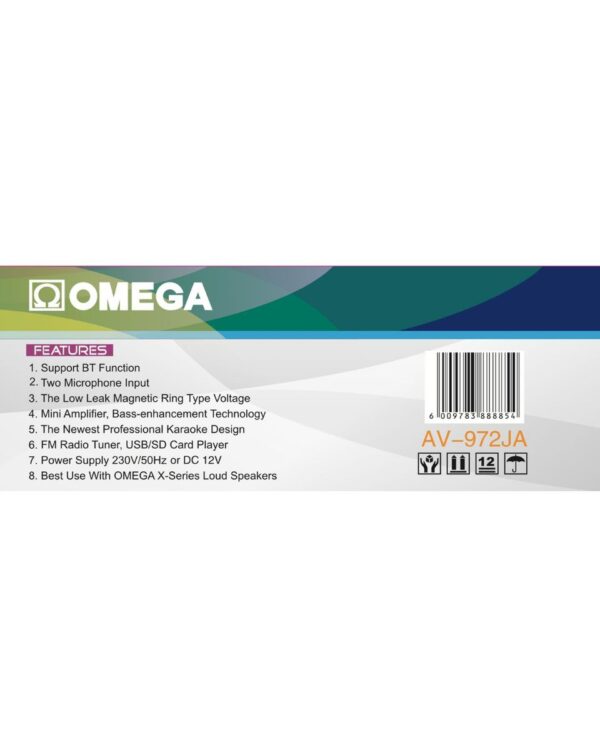 Omega Amplifier Karaoke Bluetooth/USB/Mic/FM Radio/Audio/AV-972JA