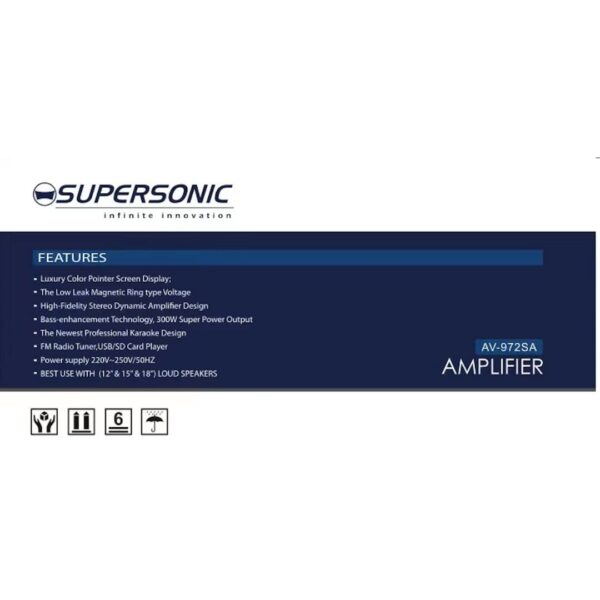 Supersonic Professional Stereo Amplifier AV-972SA
