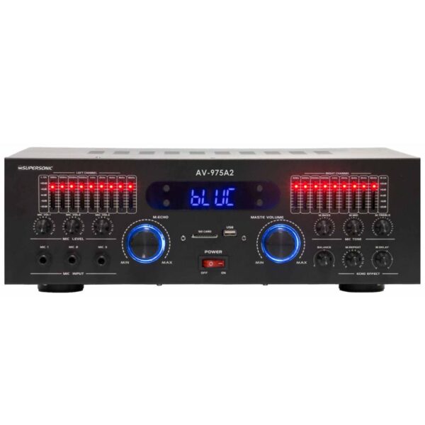 Supersonic Professional Karaoke Bluetooth USB Power Amplifier AV-975A2