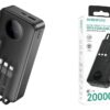 Borofone 20,000mAh Digital Powerbank with 4 Cables(USB-A+USB-C+MicroUSB+iP)