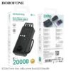 Borofone 20,000mAh Digital Powerbank with 4 Cables(USB-A+USB-C+MicroUSB+iP)