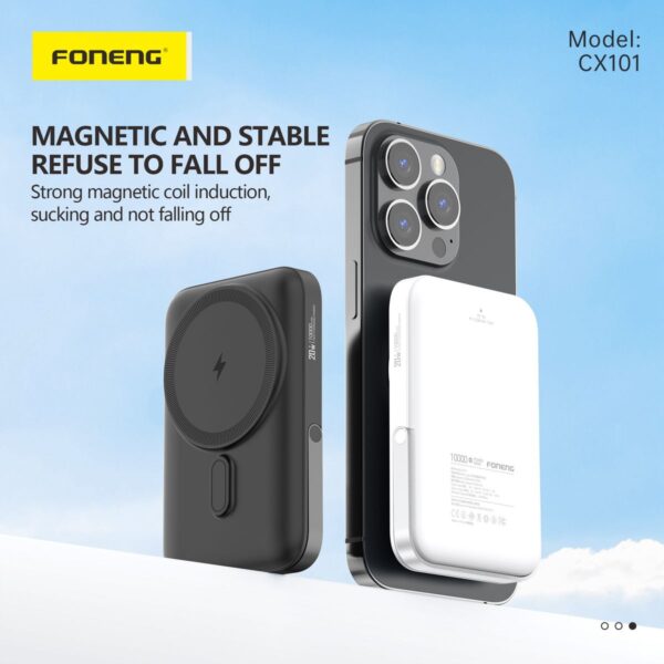 Foneng 10,000 mAh magnetic wireless charging power bank CX101
