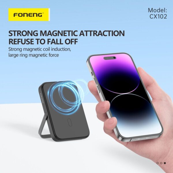Foneng 5,000 mAh magnetic wireless charging power bank CX102