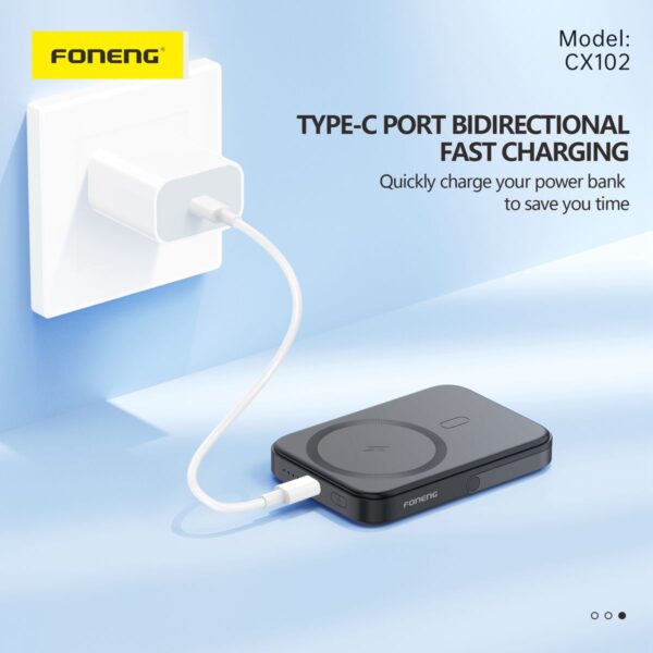 Foneng 5,000 mAh magnetic wireless charging power bank CX102