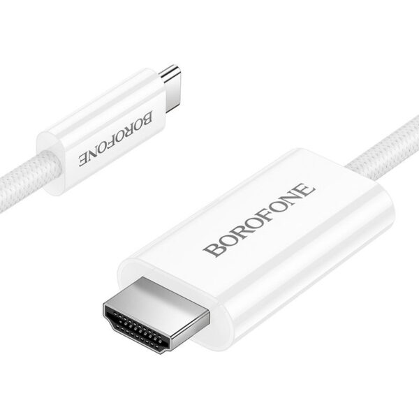 Type-C to HDMI 4K (1.8m) Cable Adapter Borofone DH10 White