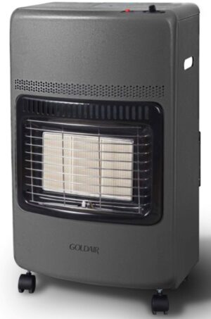 Goldair - 3 Panel Gas Heater with Regulator & Wheels - Grey - GGH-42GR