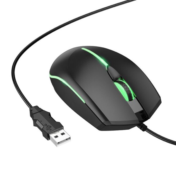 HOCO GM37 Gaming Luminous Wired Mouse - Black