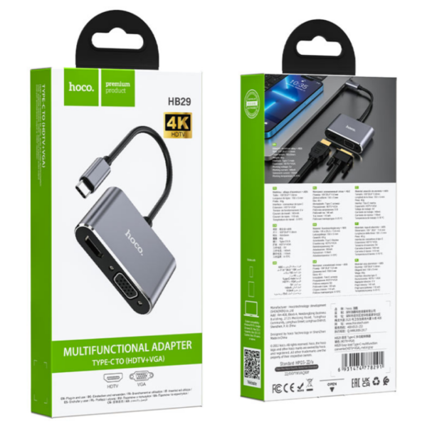 Hoco HB29 Type-C to HDMI + VGA Adapter
