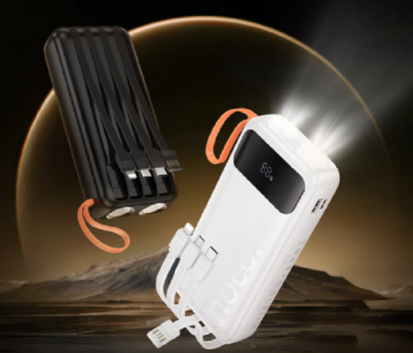 Hoco J151A 20000mAh PowerBank, 4Cables,Lightning cable,USB,Type C,MicroUSB