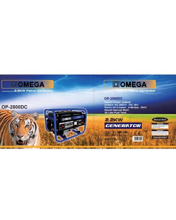 Omega 4-Stroke 2.2KW Generator 12L Tank Force Air-Cooled