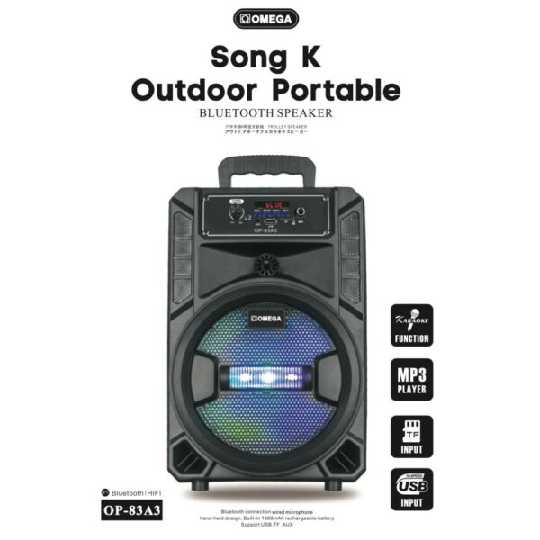 Omega 8" Aura Series Portable Karaoke Party Speaker Battery-Powered 83A3