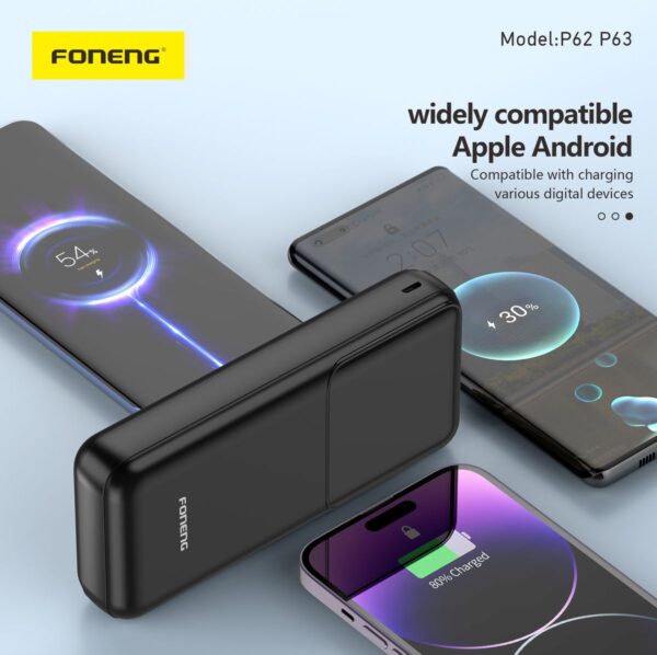 Foneng 20,000 mAh Power Bank White/Black