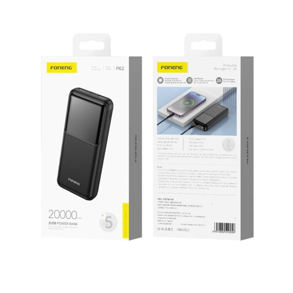 Foneng 20,000 mAh Power Bank White/Black