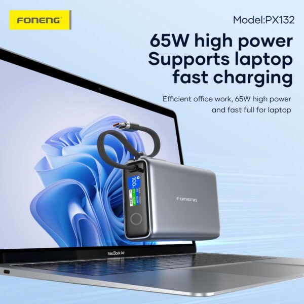 20,000 mAh 65W Color Screen Power Bank