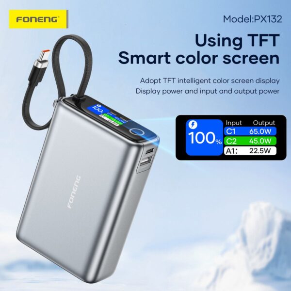 20,000 mAh 65W Color Screen Power Bank