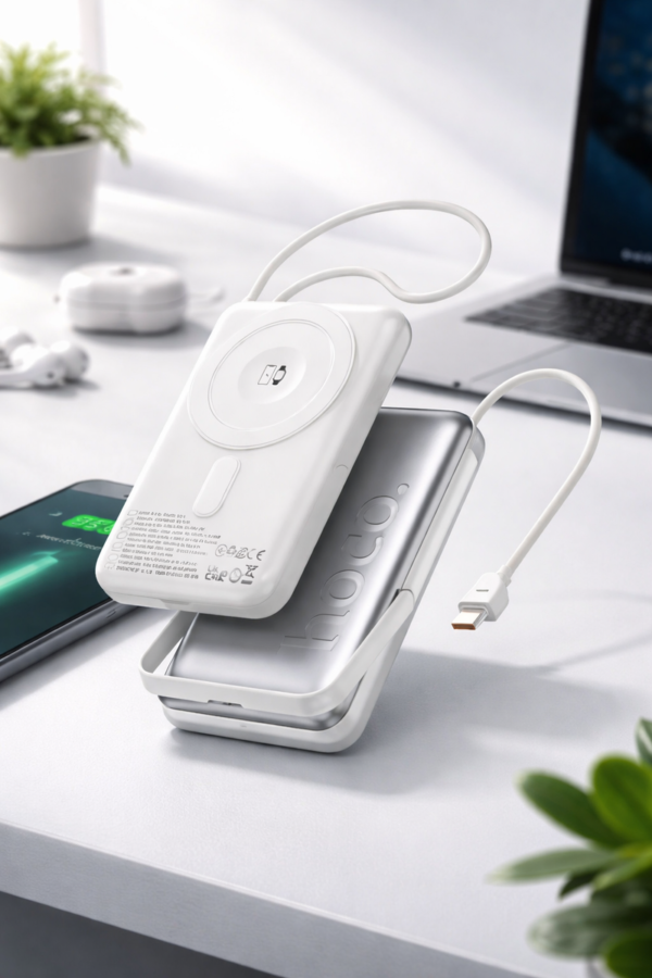 HOCO Q43 10000mAh Magnetic Wireless Power Bank 20W Fast Charge 3-in-1