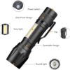 2 Pack Mini Torch with Zoom Function usb Rechargeable Flashlight