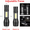 2 Pack Mini Torch with Zoom Function usb Rechargeable Flashlight