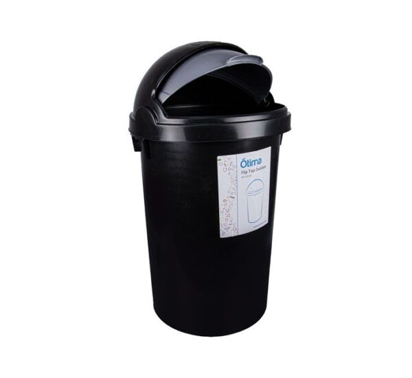 Dustbin - Flip-Top Dustbin - Plastic - Black - 25L