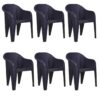 Heavy Duty Jumbo Outdoor Chair- Black (Set of 6)