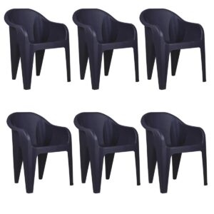 Heavy Duty Jumbo Outdoor Chair- Black (Set of 6)