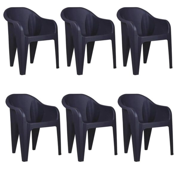 Heavy Duty Jumbo Outdoor Chair- Black (Set of 6)