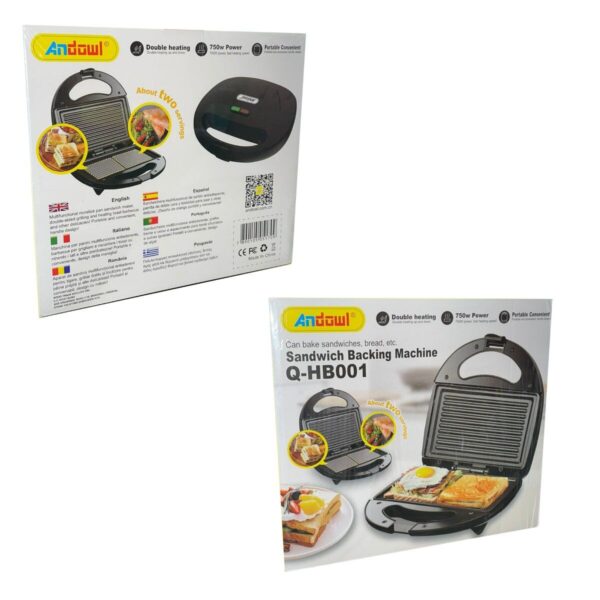 Non-Stick Sandwich / Panini Press Machine / Toaster - Black