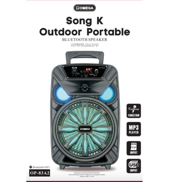 Omega 8" Aura Series Portable Karaoke Party Speaker Battery-Powered- 83A2