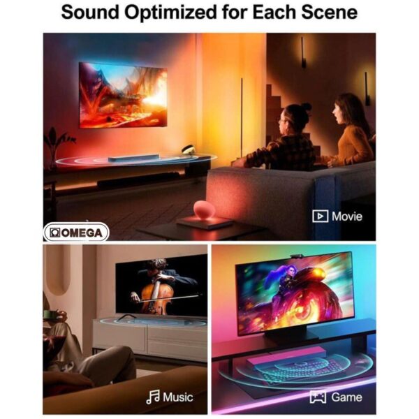 Omega 2.1 60W-5 Omega 2.1 60W PureVibe Series Soundbar & Wired Subwoofer HDMI/BT/USB 101Y